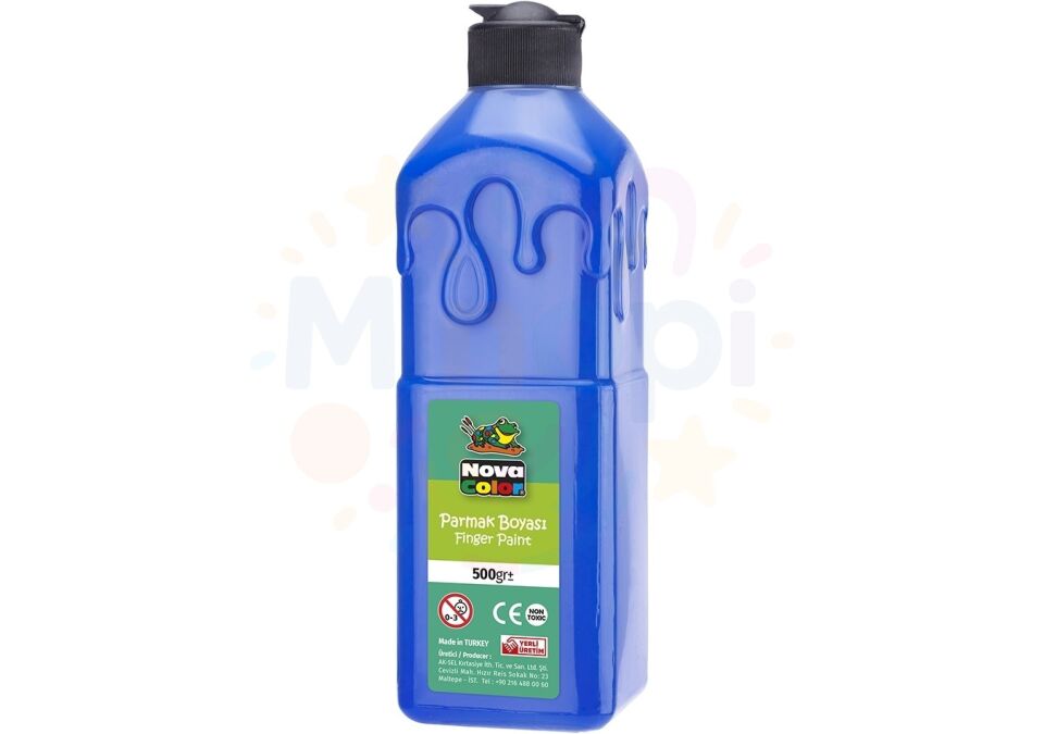 Nova Color Parmak Boyası 500 ml. Su Bazlı - Koyu Mavi
