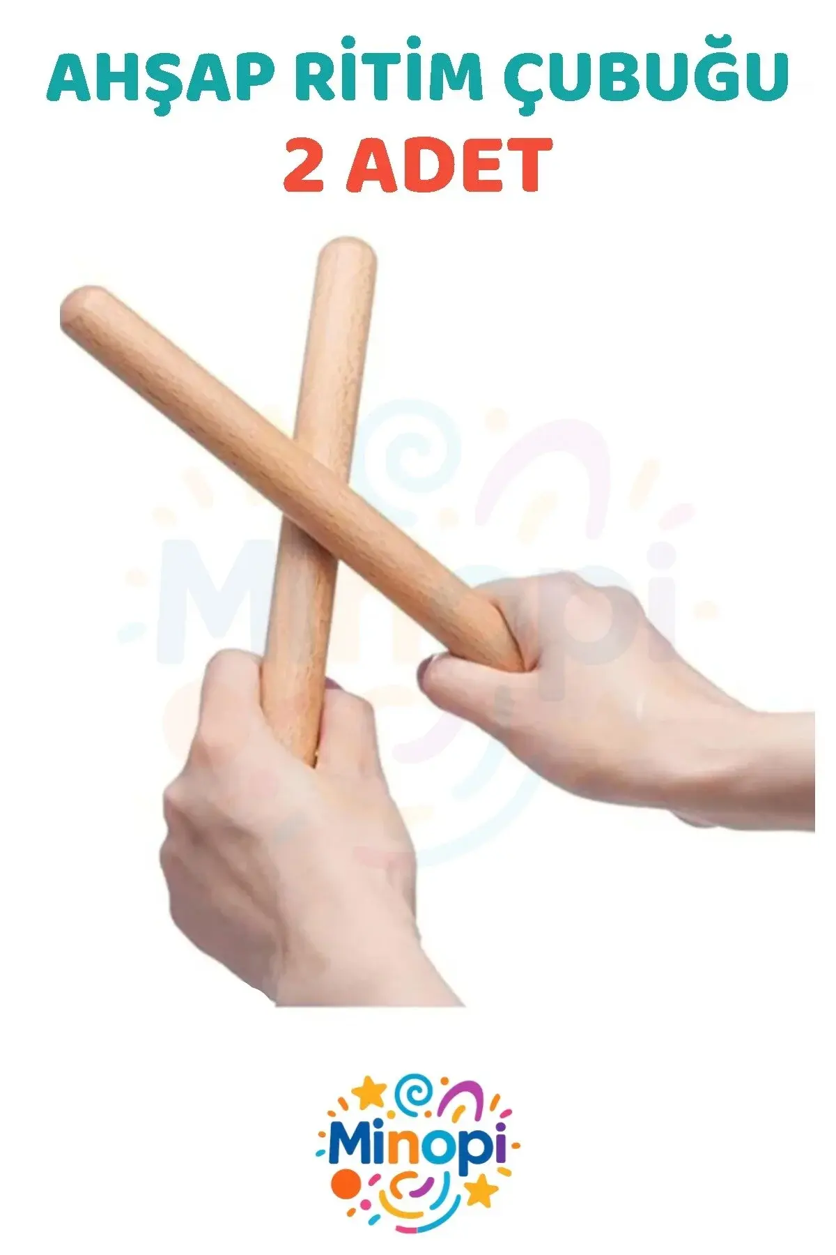 20 cm 1 Çift Ahşap Ritim Çubuğu Perkusyon Müzik Sopası Toplam 2 Adet