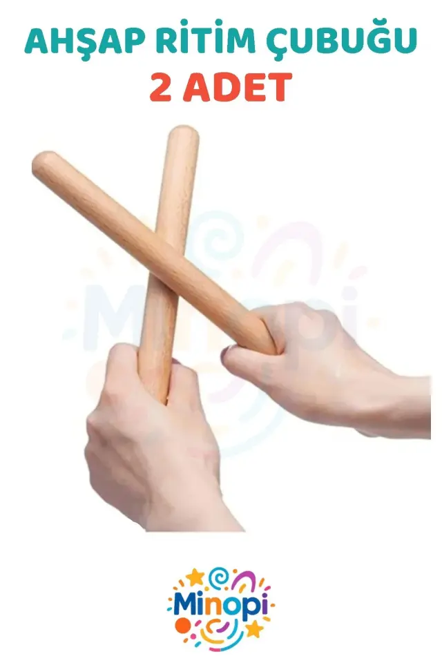20 cm 1 Çift Ahşap Ritim Çubuğu Perkusyon Müzik Sopası Toplam 2 Adet