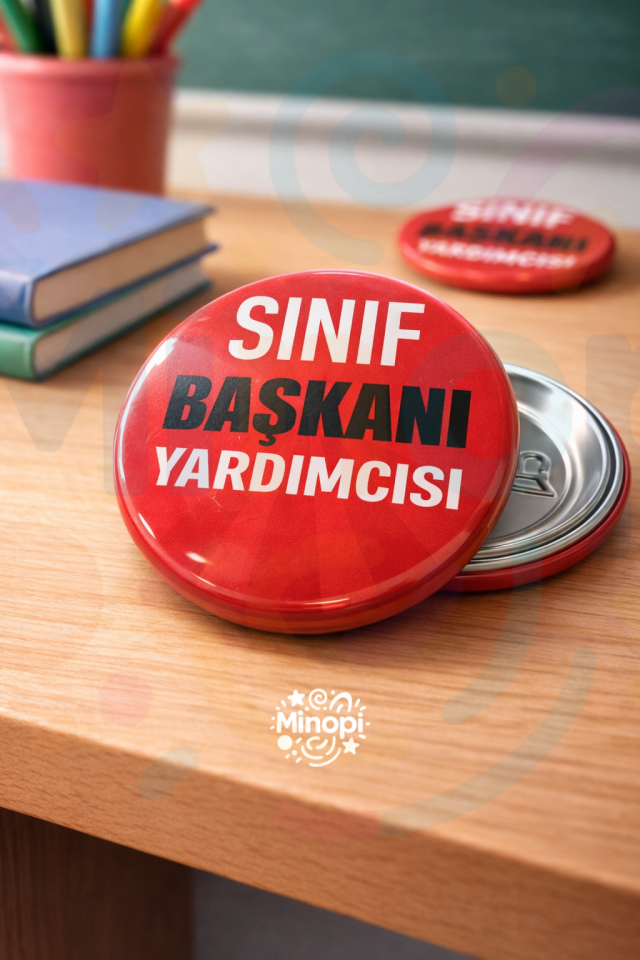 Başkan Yardımcısı Baskılı Plastik Çengelli Rozet