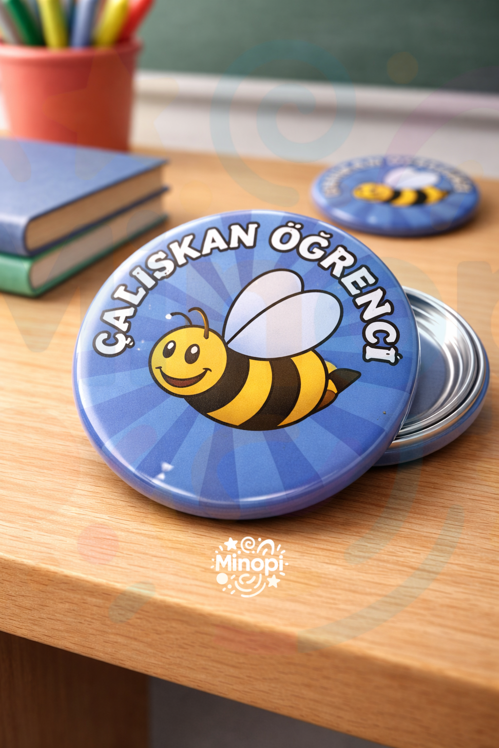 Çalışkan Öğrenci Baskılı Plastik Çengelli Rozet