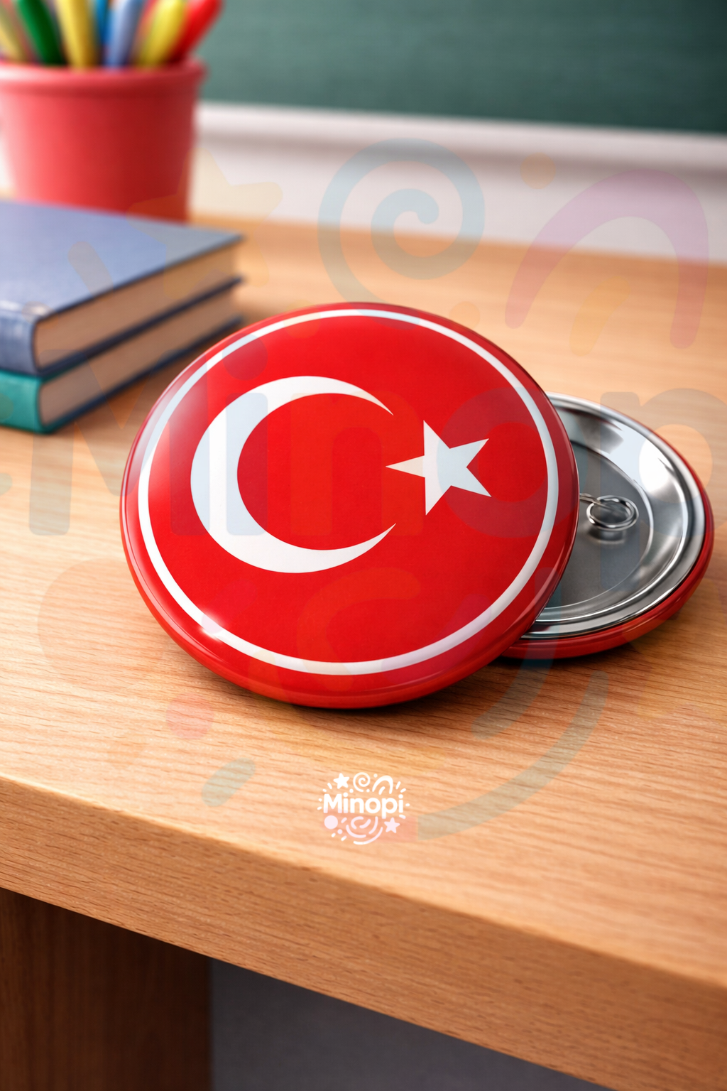 Türk Bayrağı Rozet Plastik Çengelli Rozet