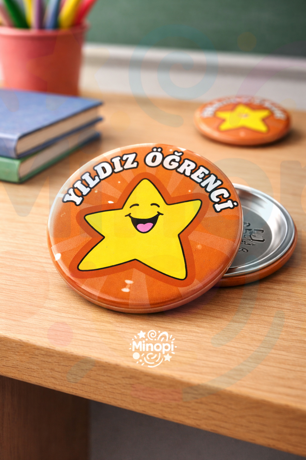 Yıldız Öğrenci Baskılı Plastik Çengelli Rozet