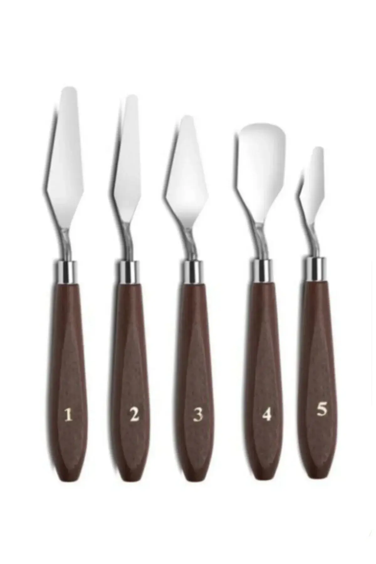 Metal Spatula Seti Spatula Akrilik Yağlı Boya Hobi Çalışmalar 5'li