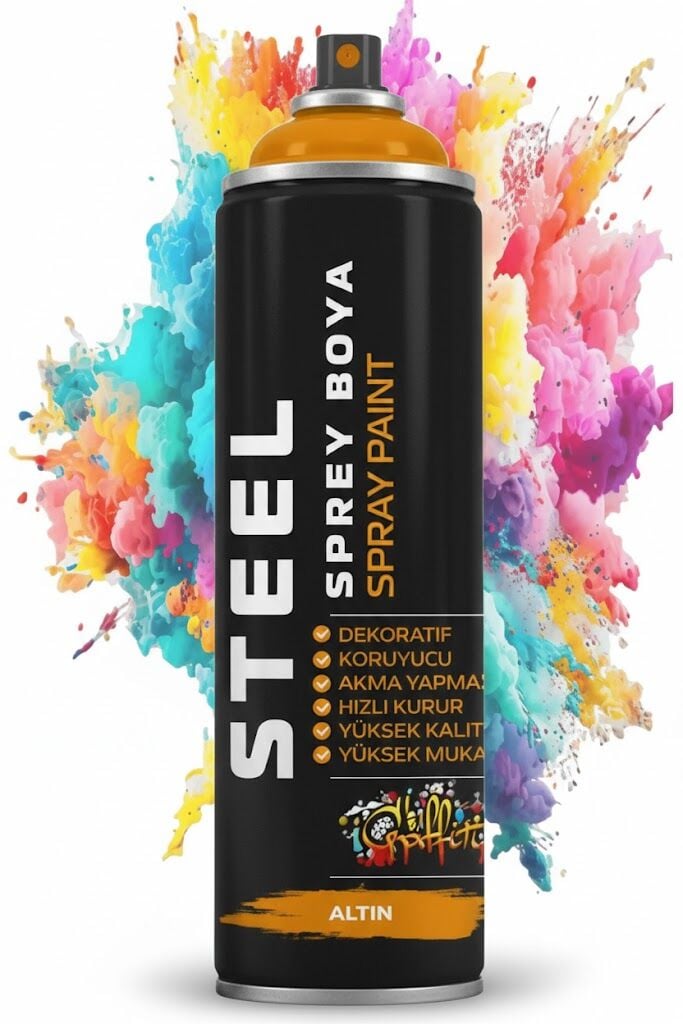 Steel Sprey Boya 200 ml - Altın