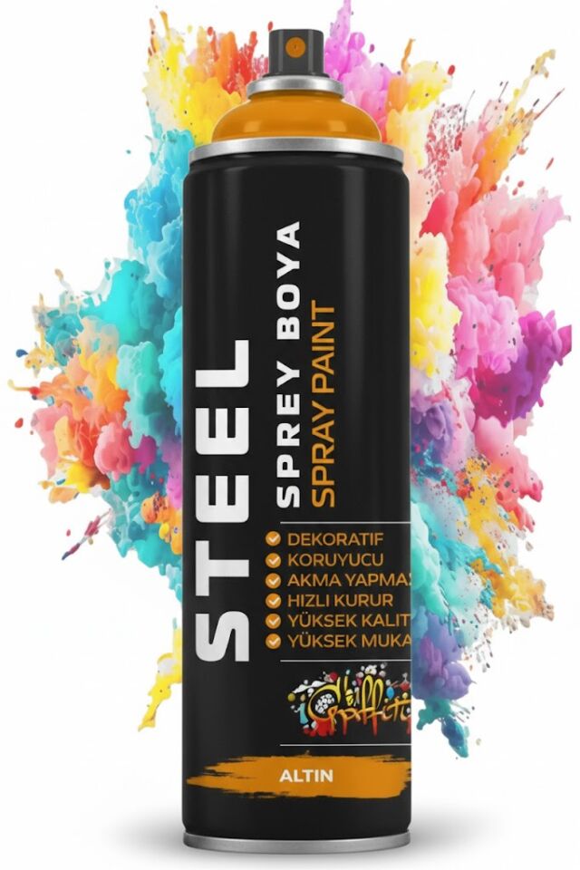 Steel Sprey Boya 200 ml - Altın