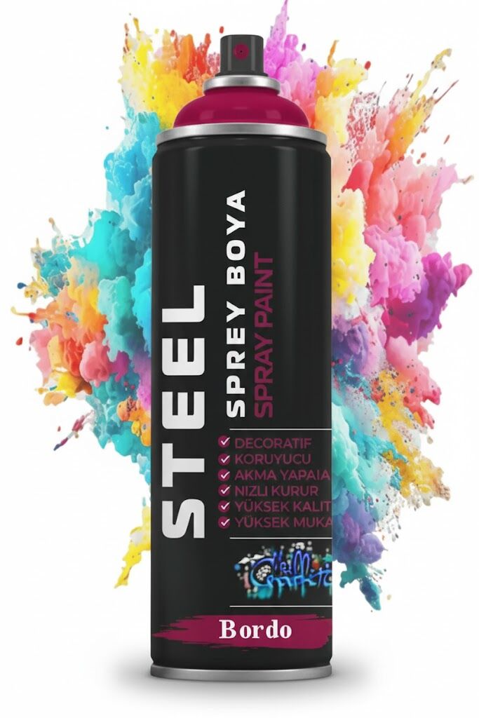 Steel Sprey Boya 200 ml - Bordo