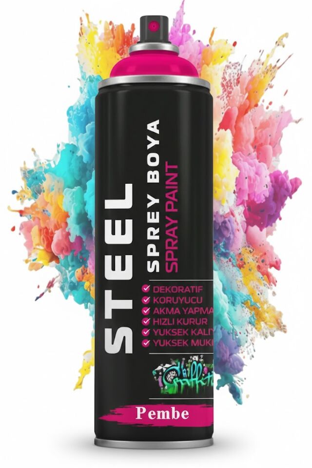 Steel Sprey Boya 200 ml - Pembe