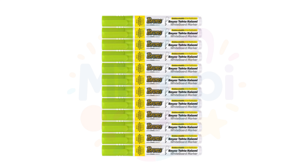 Brons 12'li Paket Doldurulabilir Yerli Açık Yeşil Tahta Kalemi
