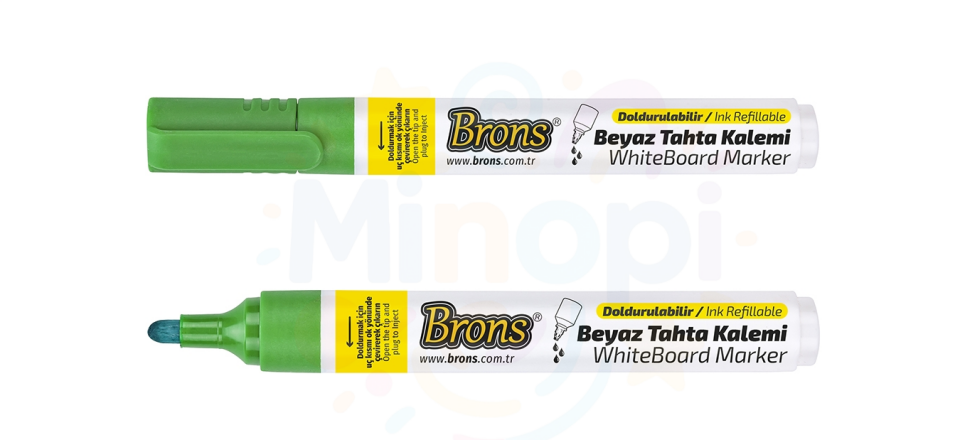 Brons Doldurulabilir Yerli Koyu Yeşil Tahta Kalemi