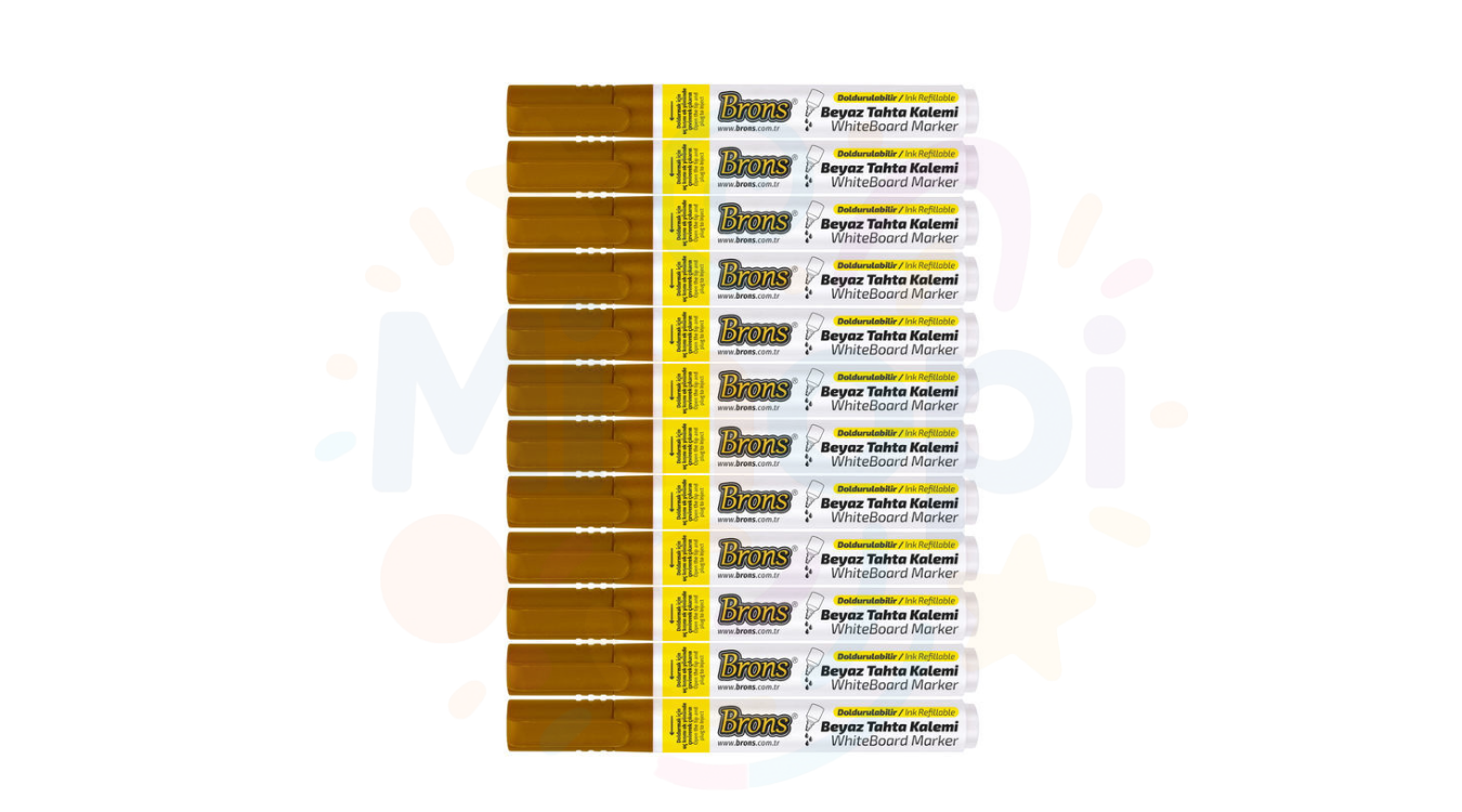 Brons 12'li Paket Doldurulabilir Yerli Kahverengi Tahta Kalemi