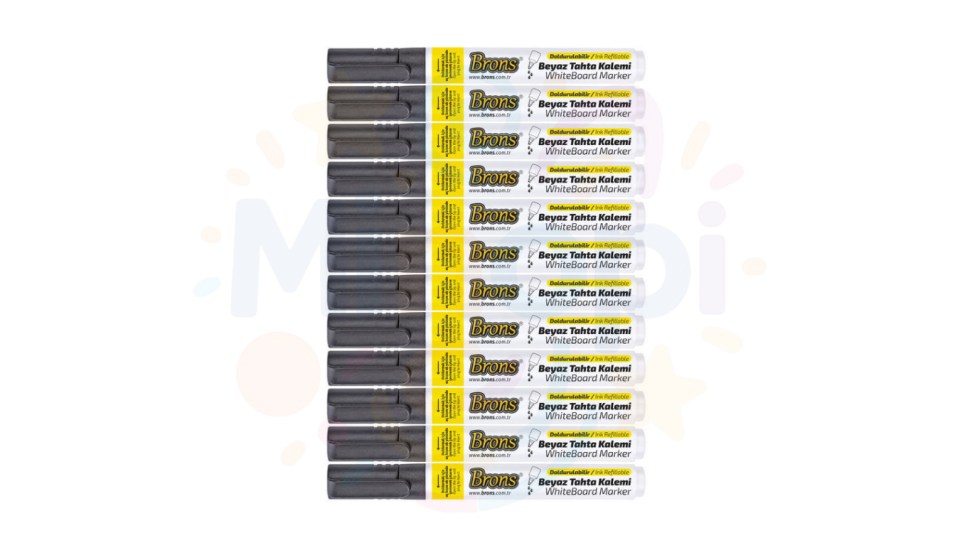 Brons 12'li Paket Doldurulabilir Yerli Siyah Tahta Kalemi