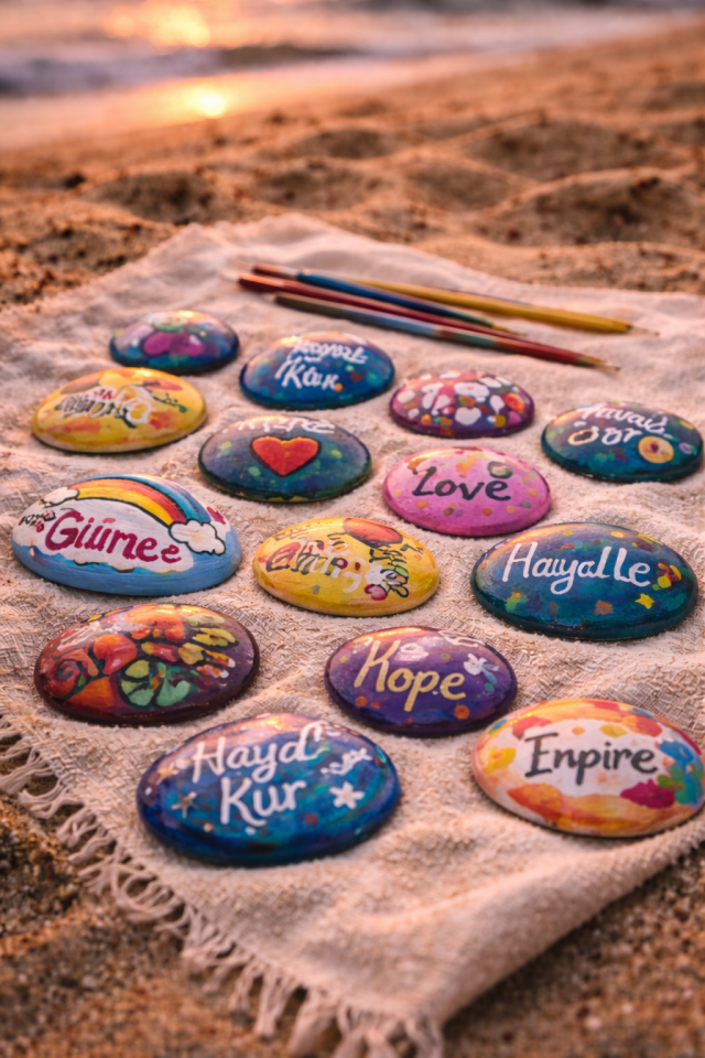 Taş Boyama Sanatı Taş Boyama Etkinlik Seti Eğitici Öğretici Set