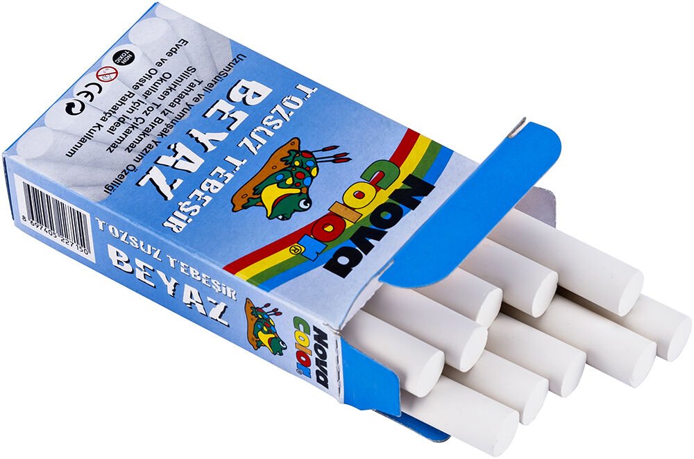 Nova Color Tozsuz Tebeşir Beyaz 10'lu Paket