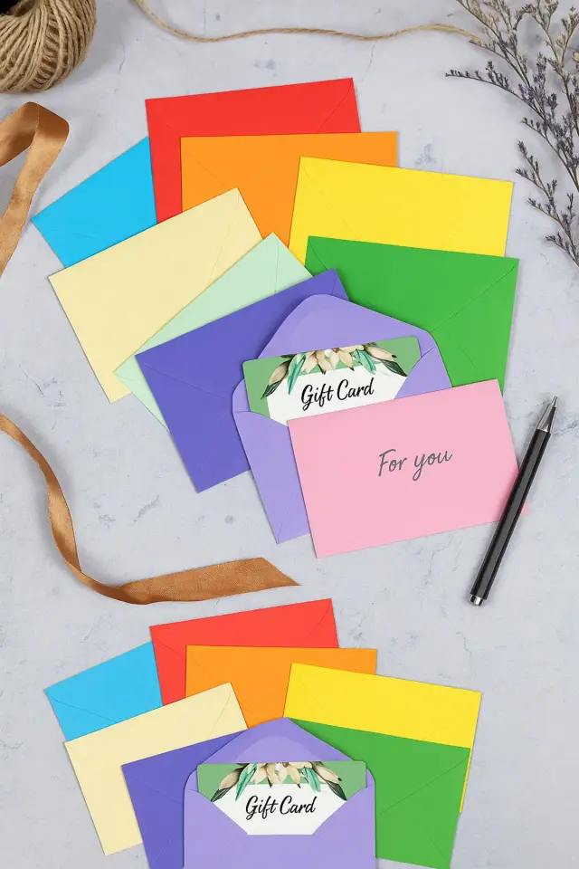 ( 5 Adet ) Renkli Küçük Zarf 7x9 Cm Paket Hediye Doğum Günü Dilekleri Zarfı