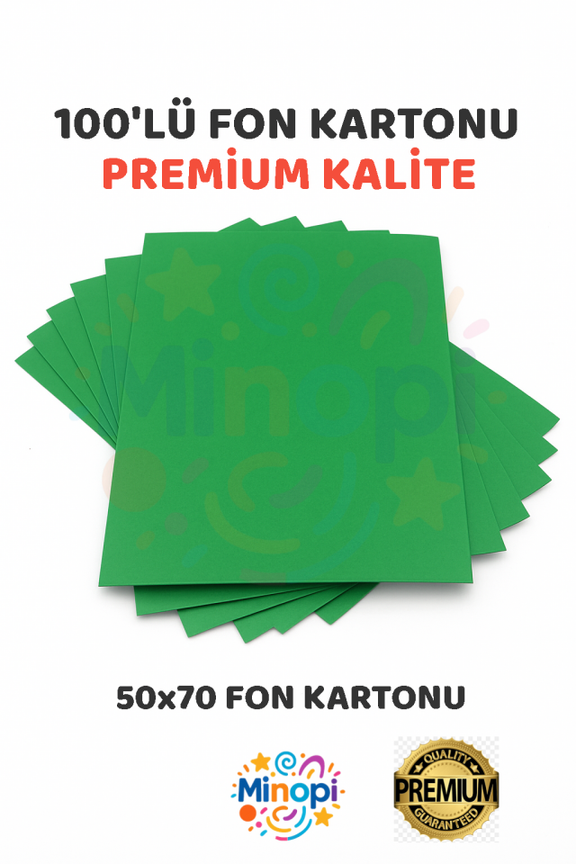 Koyu Yeşil Fon Kartonu 50x70 cm 100'lü Paket 150 gr Renkli Fon Kartonu
