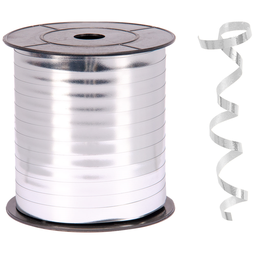 Gümüş Metalik Rafya Balon İpi 8 mm x 200 mt Metalik Renk