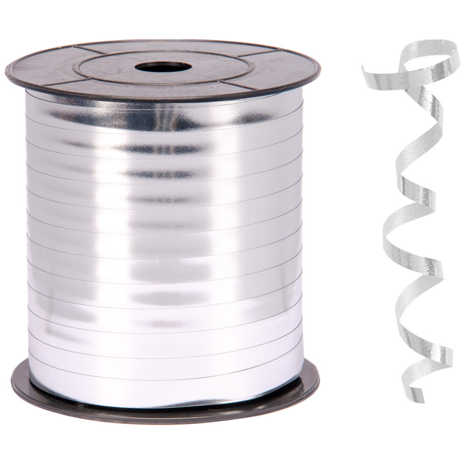 Gümüş Metalik Rafya Balon İpi 8 mm x 200 mt Metalik Renk
