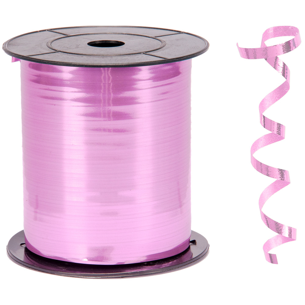 Pembe Metalik Rafya Balon İpi 8 mm x 200 mt Metalik Renk