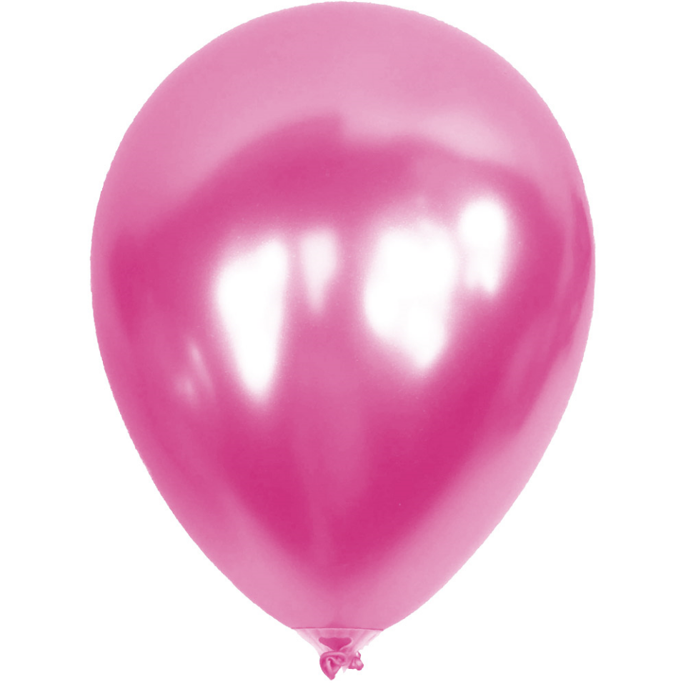 Pembe Balon Desensiz Renkli Balon Metalik Balon Normal Ebat 100'lü Paket