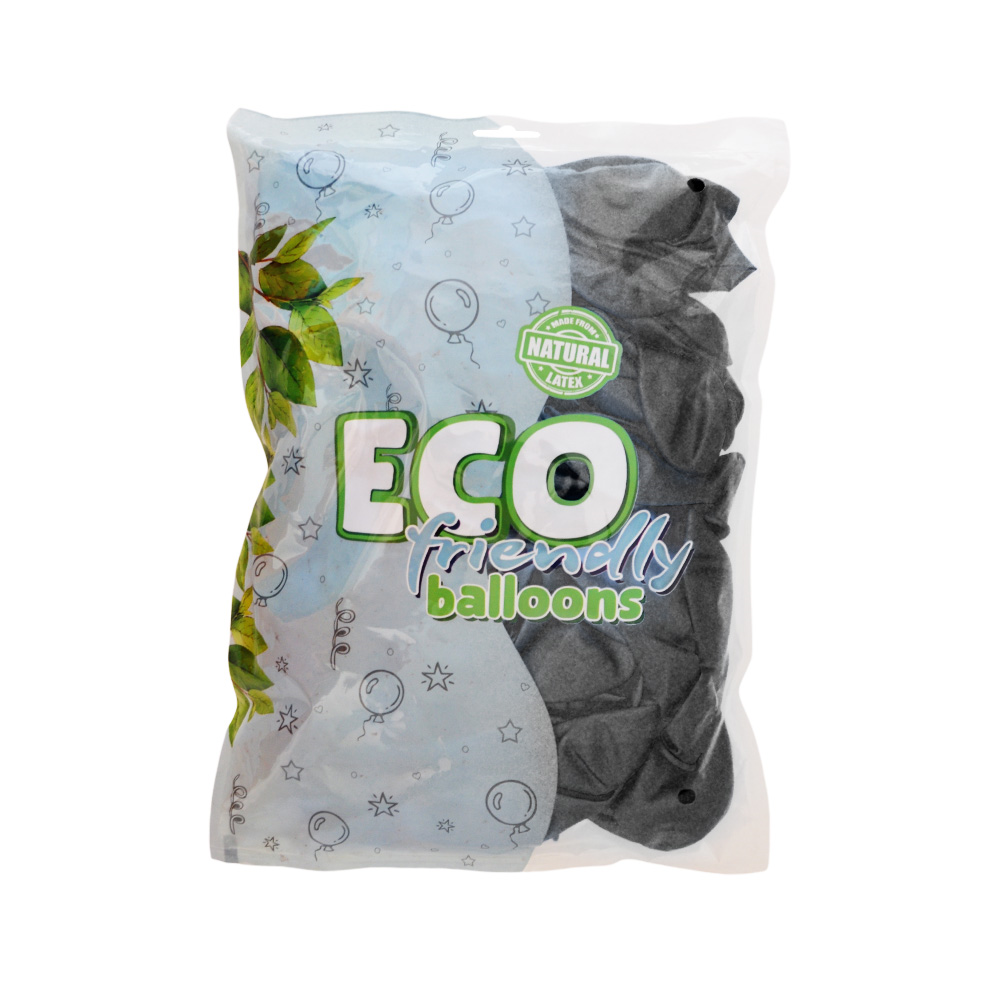 Siyah Balon Desensiz Renkli Balon Metalik Balon Normal Ebat 100'lü Paket