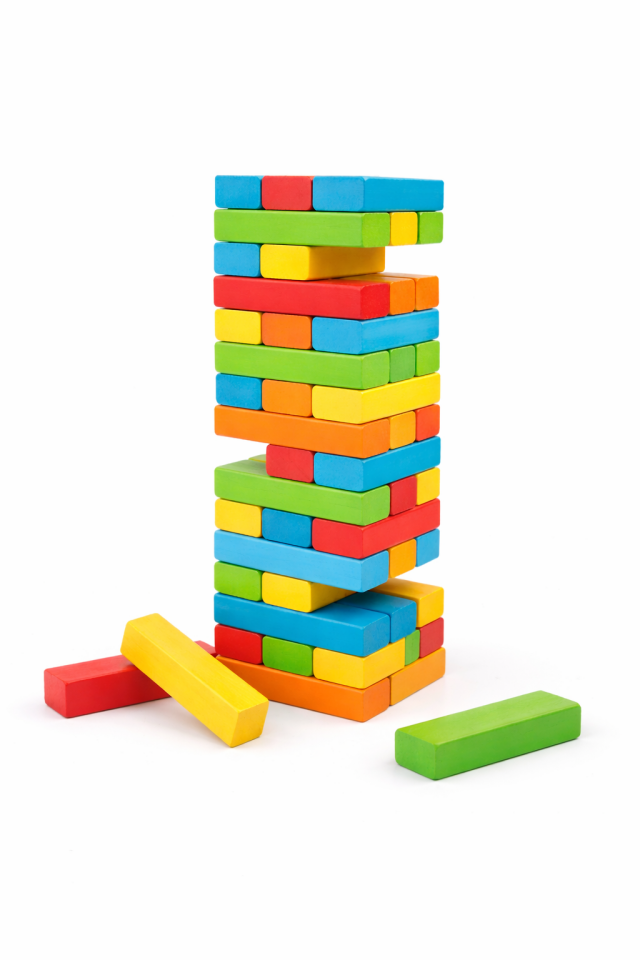 54 Parça Ahşap Renkli Denge Oyunu Strateji Oyunu