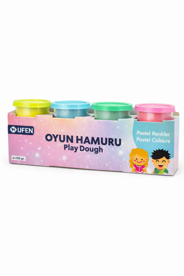 Pastel Renk  Oyun Hamuru Ufen 4 x 100 gr Oyun Hamuru