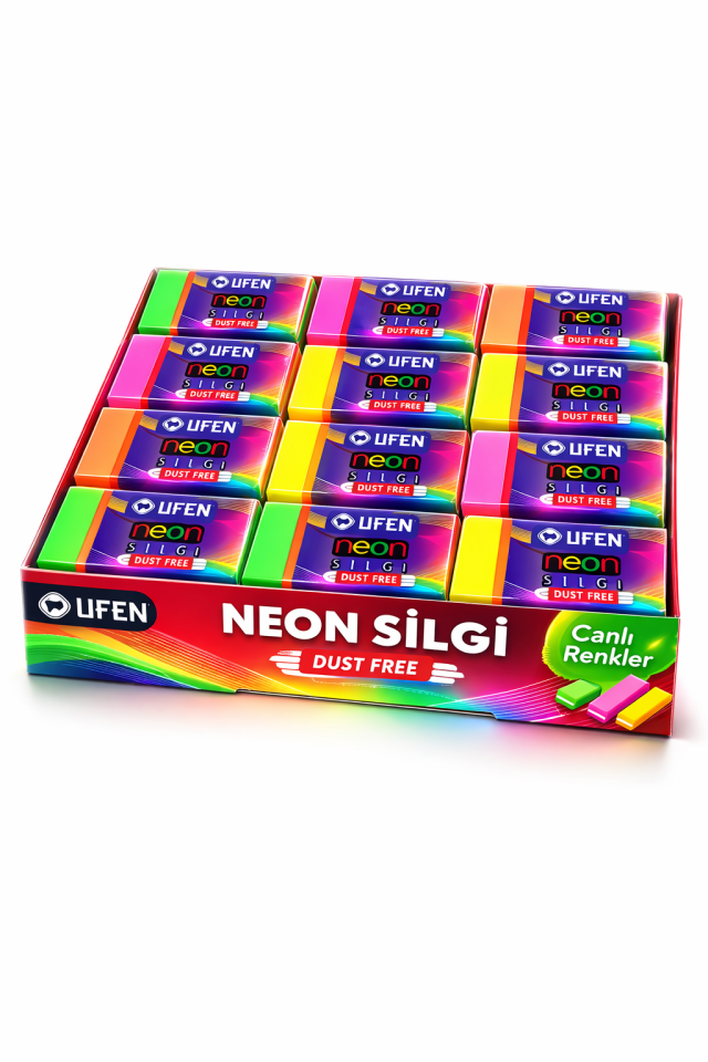 Ufen Neon Renkler Silgi Yumuşak Hissiyat