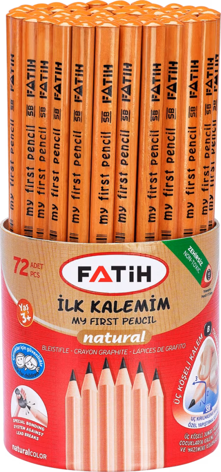 Fatih İlk Kalemim Jumbo Üçgen Natural Kurşun Kalem