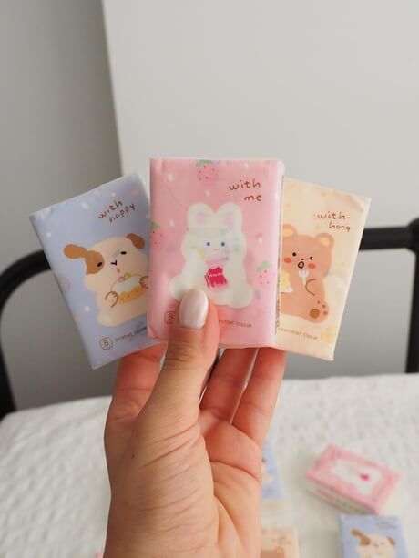 Mini Cep Mendili Figürlü Desenli Peçete 8 Yapraklı