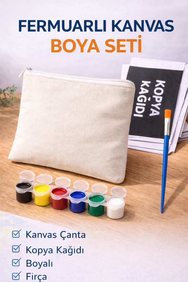 Fermuarlı Cüzdan Boyama Seti – Makyaj Çantası | Kalemlik | Cüzdan Boyama Etkinliği