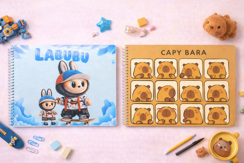 Spiralli Resim Defteri 17x24 | 15 Yaprak Desenli