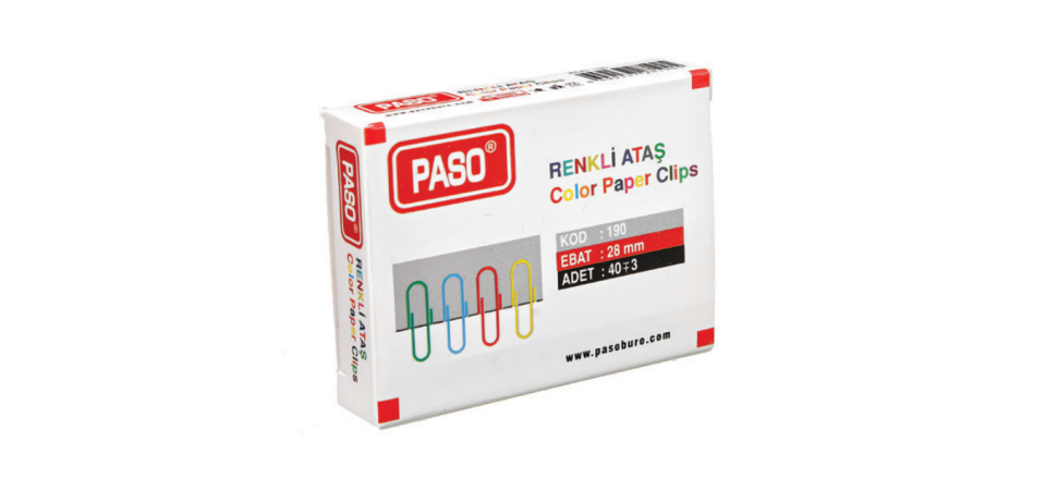 No 3 - 28 mm | Renkli Metal Ataş 40'lı Nikel Kaplama