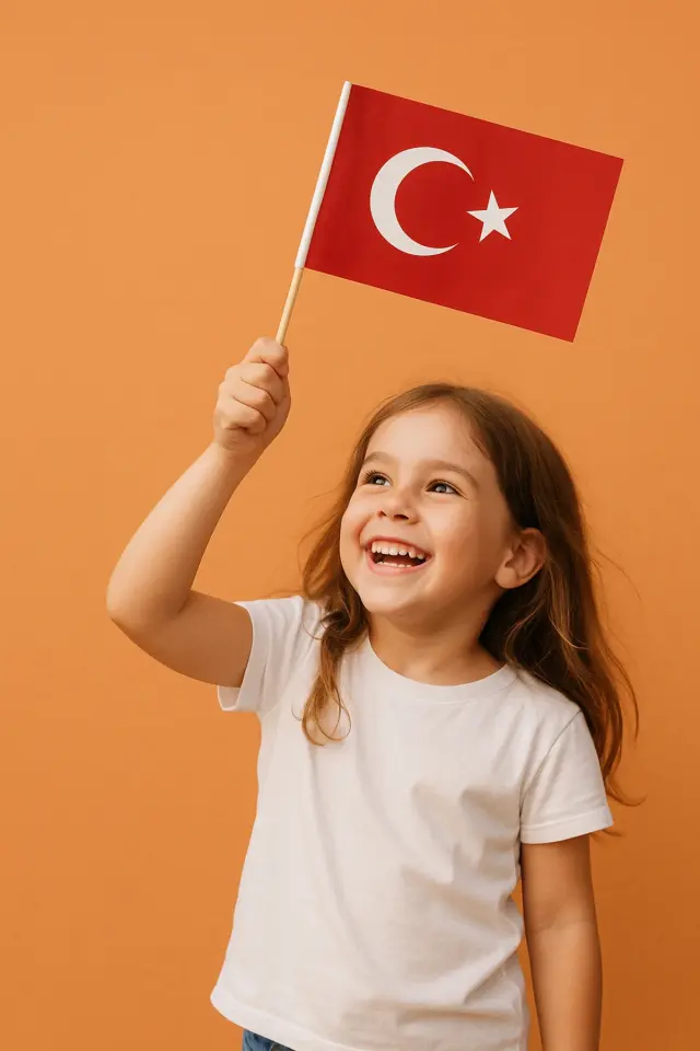 ( 80 Adet ) Vatan Küçük Boy Çıtalı Kağıt Türk Bayrağı Ay Yıldız Bayrak 12 x 20 cm