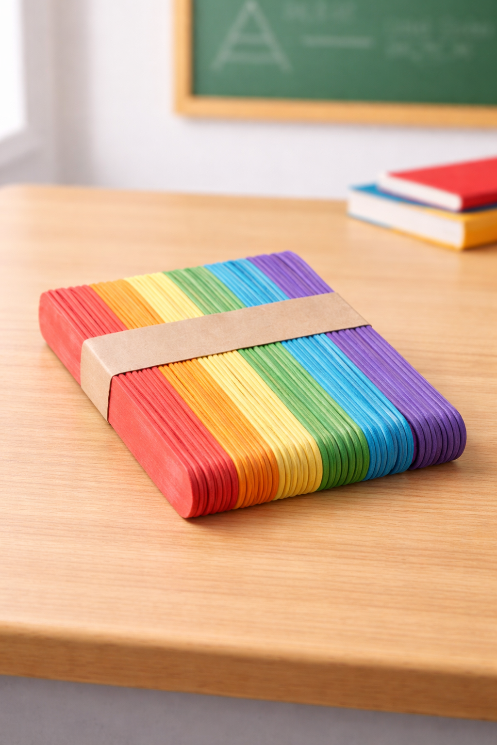 Geniş Dil Çubuğu 50'li Paket - Renkli Ağda Spatulası Dil Çubuğu