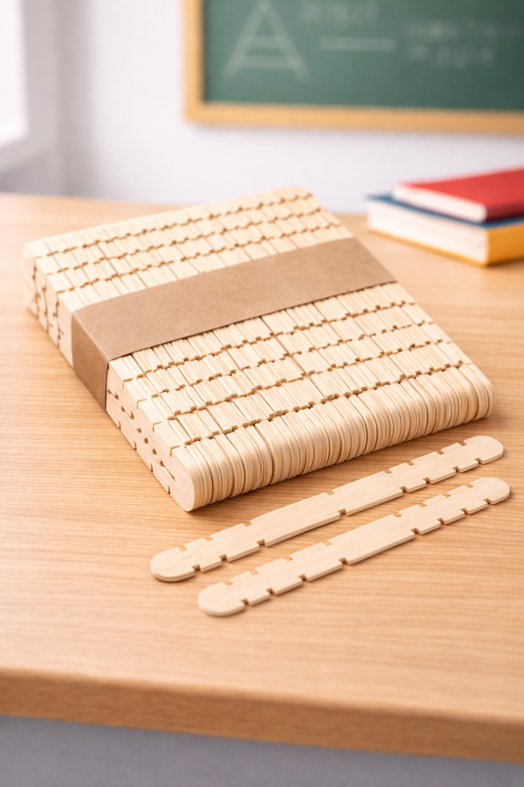 İnce Dondurma Çubuğu Tırtıklı Geçmeli 50'li Paket - Natural Paket