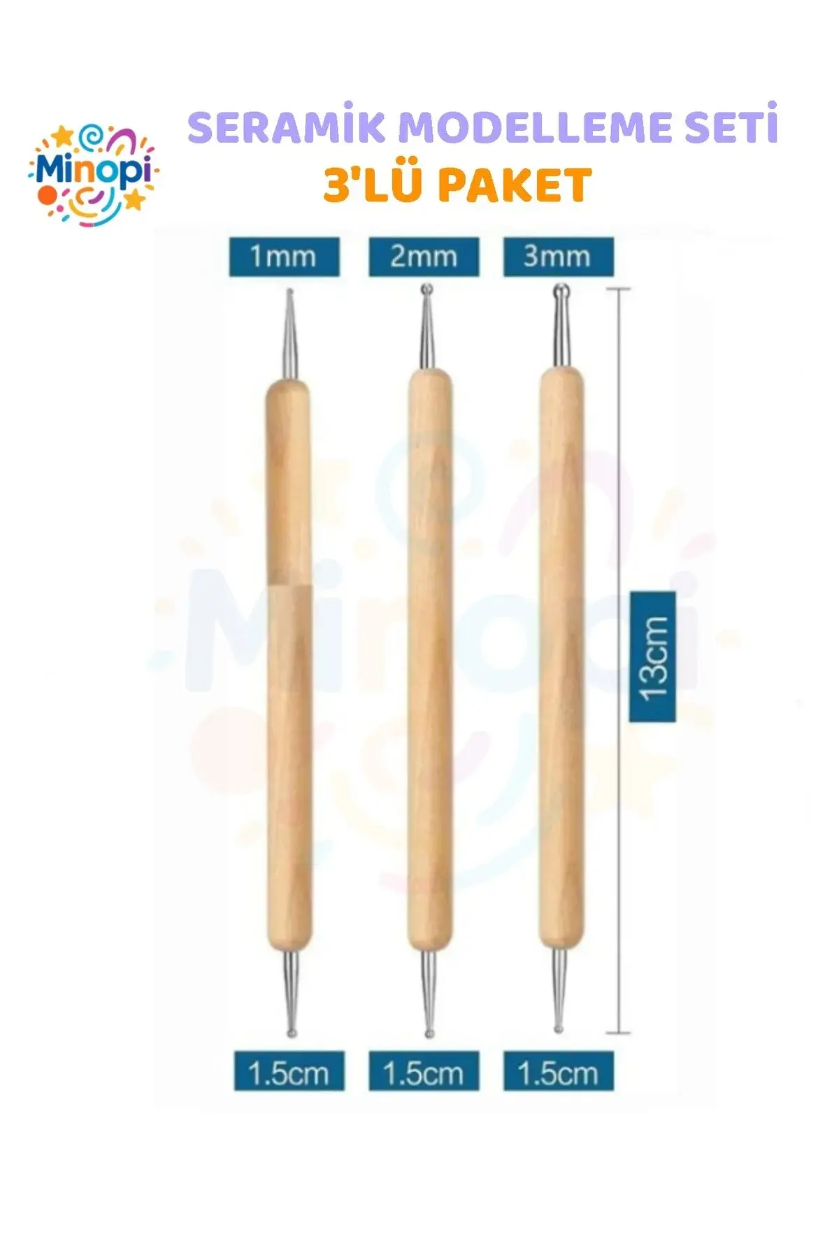 Seramik Kil Çömlek Şekillendirici 3 lü Seramik Modelaj Oyma Seti Heykel Katlama Kalemi Oyma