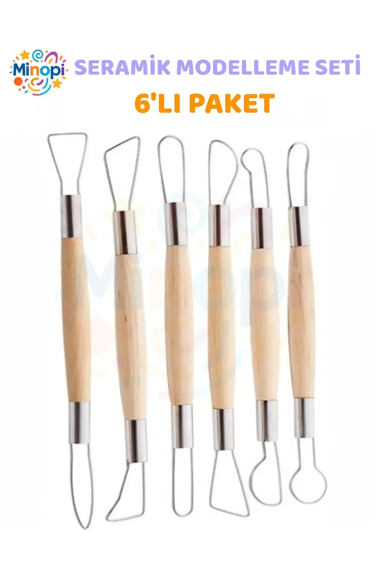 Seramik Kil Çömlek Çift Yönlü Dip Alma Seti 6 Parça 1 Paket Polimer Kil Oyma Seti Ebeşuar Yuvarlak